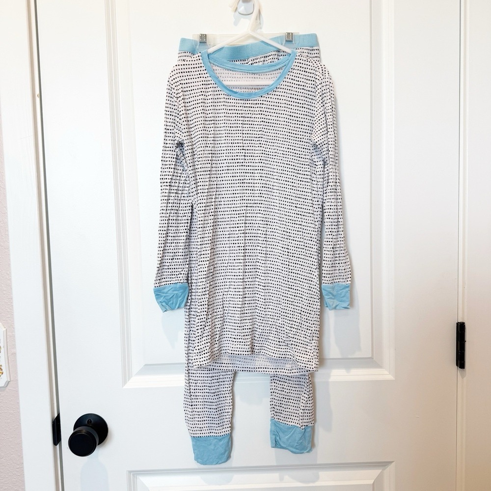 Little Sleepies Kids Polka Dot Long Sleeve Pajamas Size 9-10 Bamboo Stretch